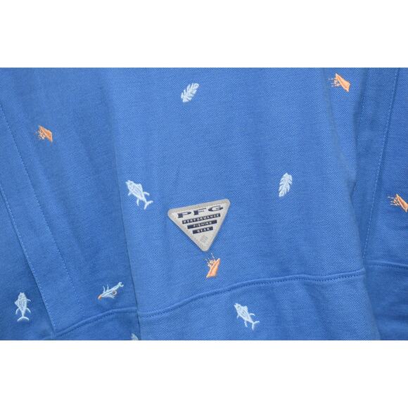 Columbia PFG Performance Fishing Gear Mens Size XL Golf Polo Shirt Vented - Picture 4 of 8